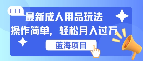 最新成人用品项目玩法，操作简单，蓝海项目轻松月入过万 - 火火兔电子商城