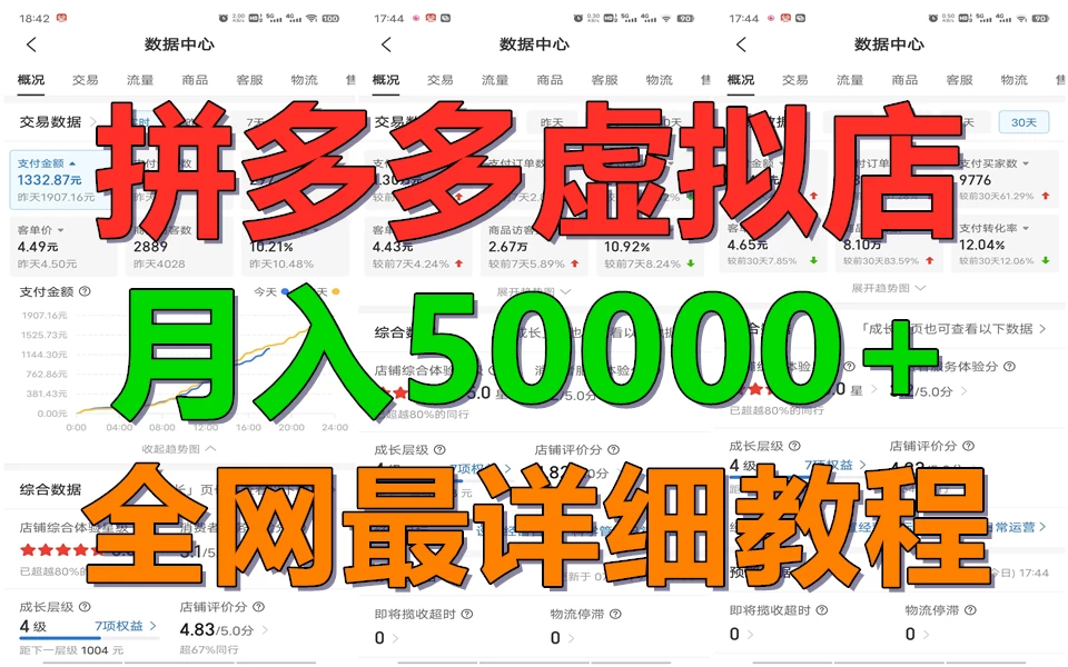 拼多多虚拟电商月入50000+你干你也行，暴利稳定长久，副业首选 - 火火兔电子商城