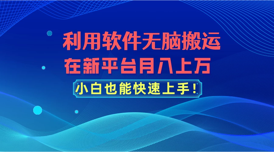 利用软件无脑搬运，在新平台月入上万，小白也能快速上手 - 火火兔电子商城