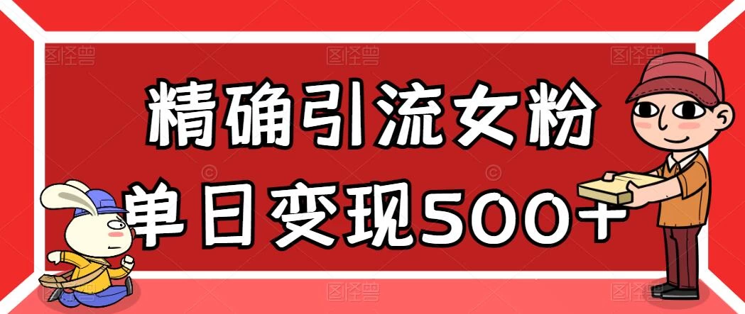 精确引流女粉，单日变现500+，高复购，保姆级教程 - 火火兔电子商城
