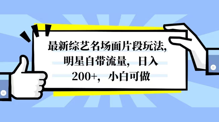 最新综艺名场面片段玩法，明星自带流量，日入200+，小白可做 - 火火兔电子商城