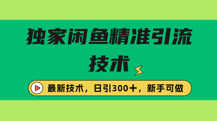 独家闲鱼引流技术，日引 300+ 实战玩法 - 火火兔电子商城