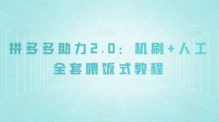 拼夕夕助力 2.0 新玩法：机刷+人工全套交付，喂饭式教程 - 火火兔电子商城