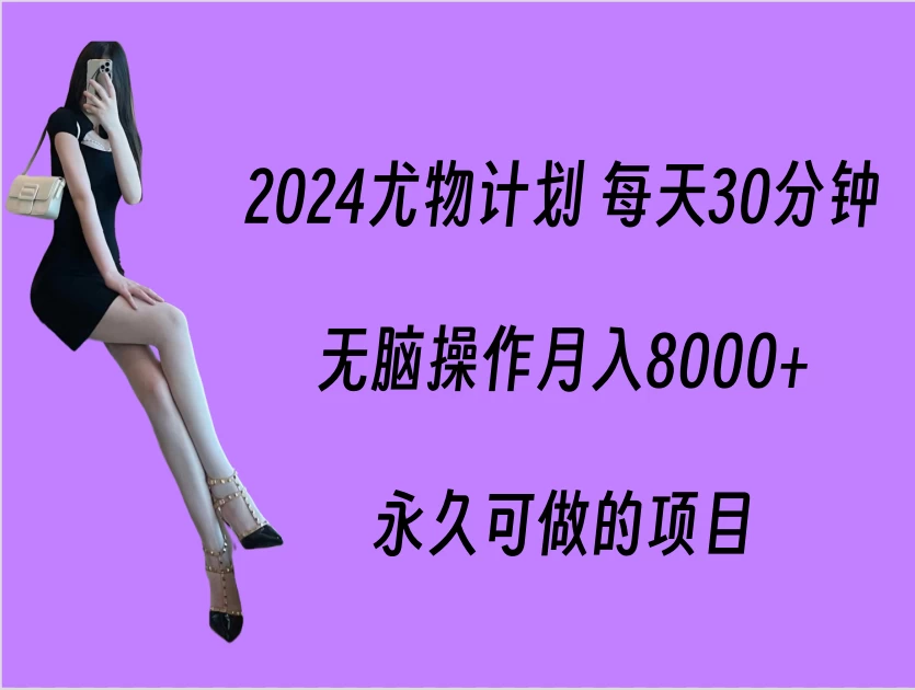 2024尤物计划 每天30分钟，无脑操作月入8000+，永久可做的项目 - 火火兔电子商城