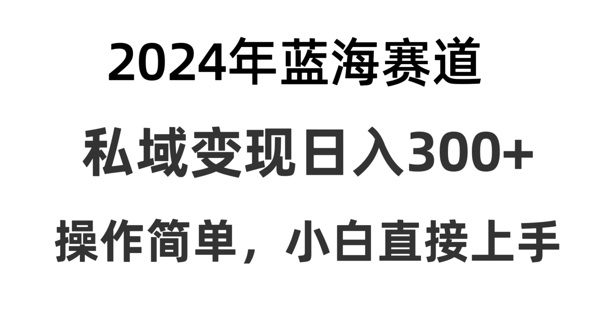 2024抖音蓝海赛道，私域变现日入300+，操作简单，每年只需一小时，纯小白可直接上手 - 火火兔电子商城