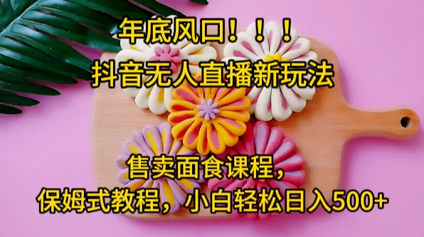 年底风口，抖音无人直播新玩法，售卖面食课程，保姆式教程，小白轻松日入500+ - 火火兔电子商城