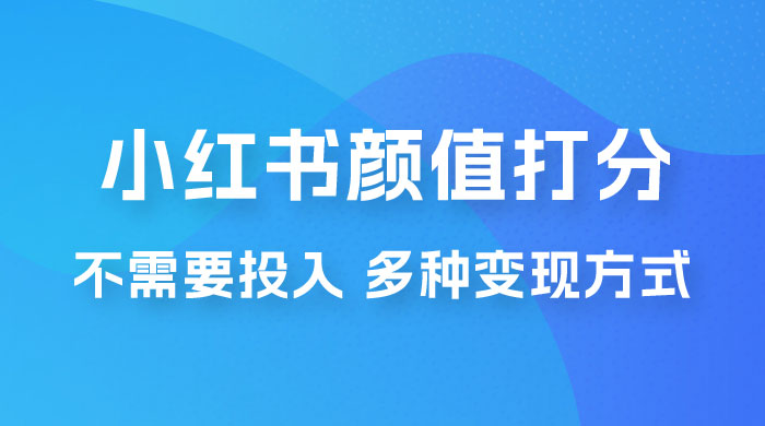 小红书颜值打分新玩法，不需要投入，适合所有人的一份副业，多种变现方式！ - 火火兔电子商城