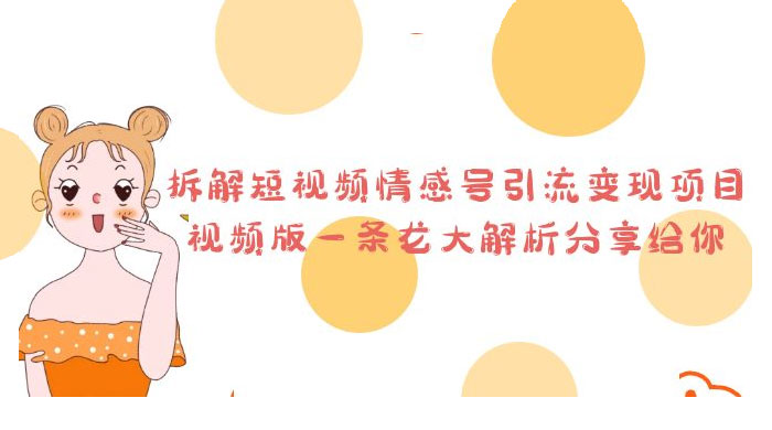 拆解短视频情感号引流变现项目：视频版一条龙大解析分享给你 - 火火兔电子商城