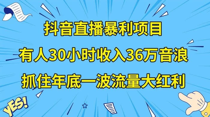 抖音直播暴利项目，有人 30 小时收入 36 万音浪，公司宣传片年会视频制作，抓住年底一波流量大红利 - 火火兔电子商城