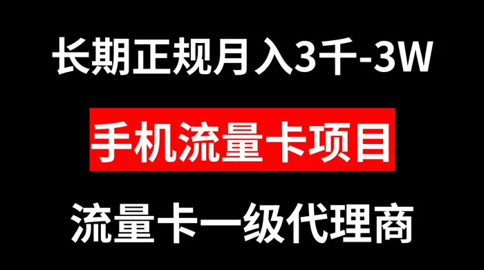 手机流量卡代理月入 3000-3w 长期正规项目 - 火火兔电子商城