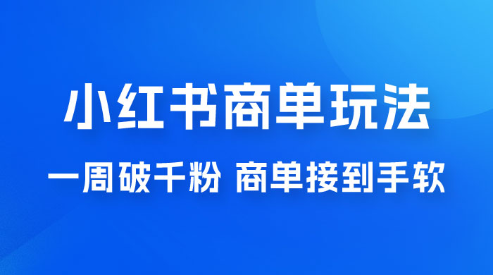 小红书商单蓝海玩法，一周破千粉，商单接到手软，一单 150-800 - 火火兔电子商城